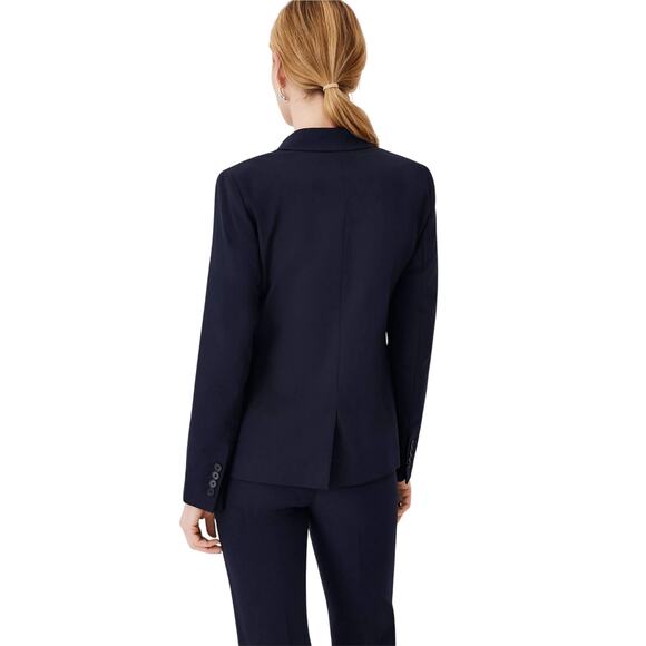 Ann Taylor Classic Notched Two-Button Black Blazer | Sz 8 | Seasonless Stretch - Picture 2 of 6